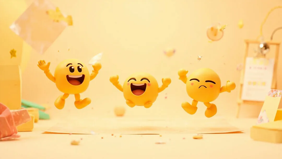 A colourful custom emoji moving through a sequence of animated frames